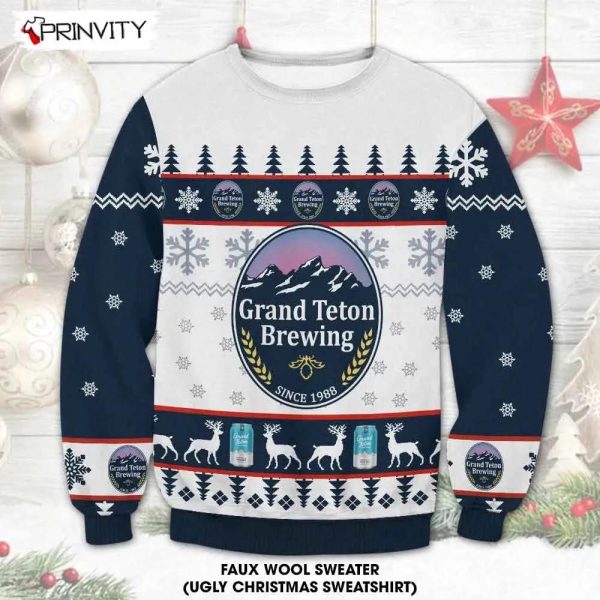 Grand Teton Brewing Beer Ugly Christmas Sweater, Faux Wool Sweater, Gifts For Beer Lovers, International Beer Day, Best Christmas Gifts For 2022 – Prinvit