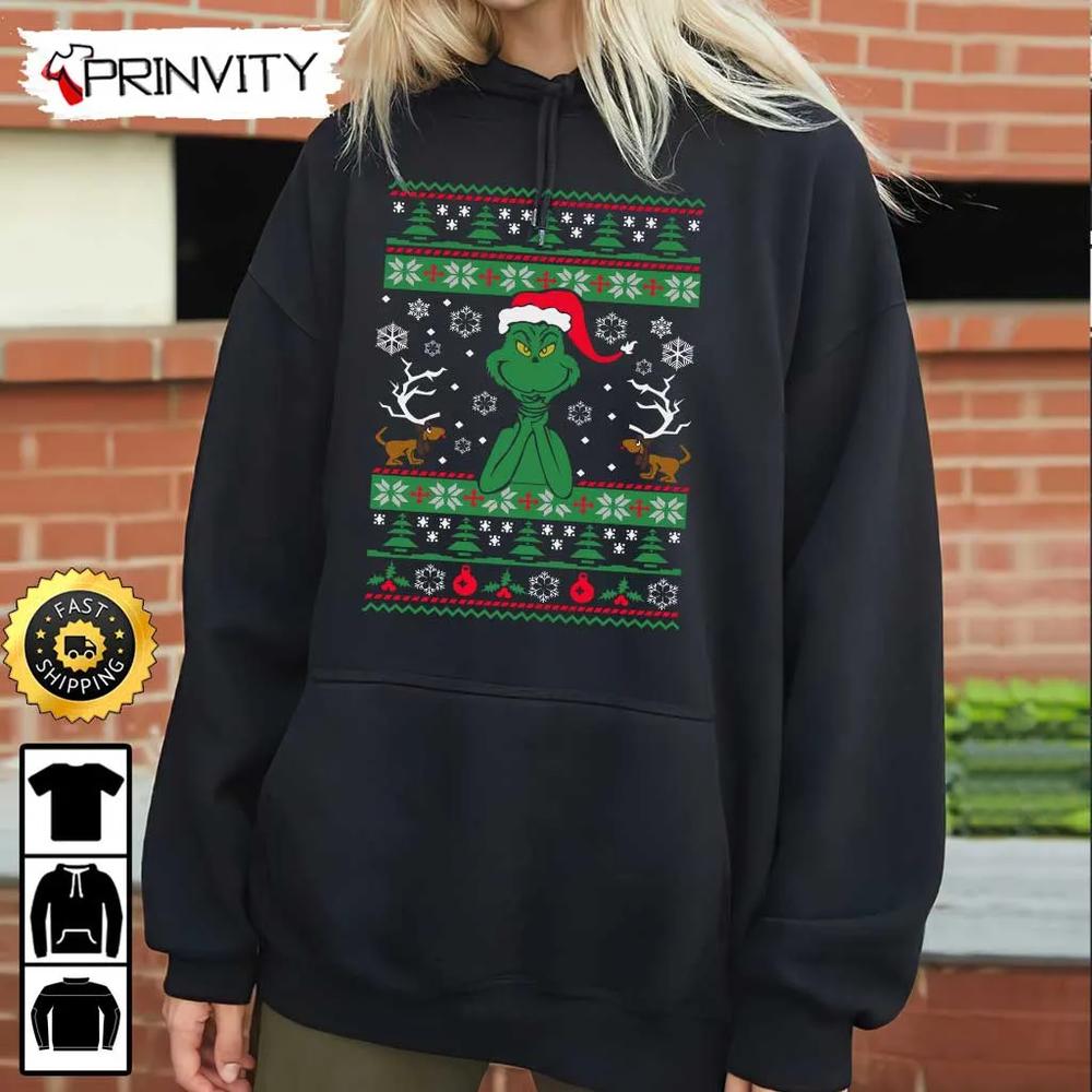 Grinch Merry Christmas Ugly Sweatshirt, Best Christmas Gifts 2022, Happy Holidays, Unisex Hoodie, T-Shirt, Long Sleeve - Prinvity Grinch Merry Christmas Ugly Sweatshirt, Best Christmas Gifts 2022, Happy Holidays, Unisex Hoodie, T-Shirt, Long Sleeve - Prinvity