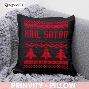 Hail Satan Pillow Best Christmas Gifts 2022 Merry Christmas Happy Holidays Prinvity 1