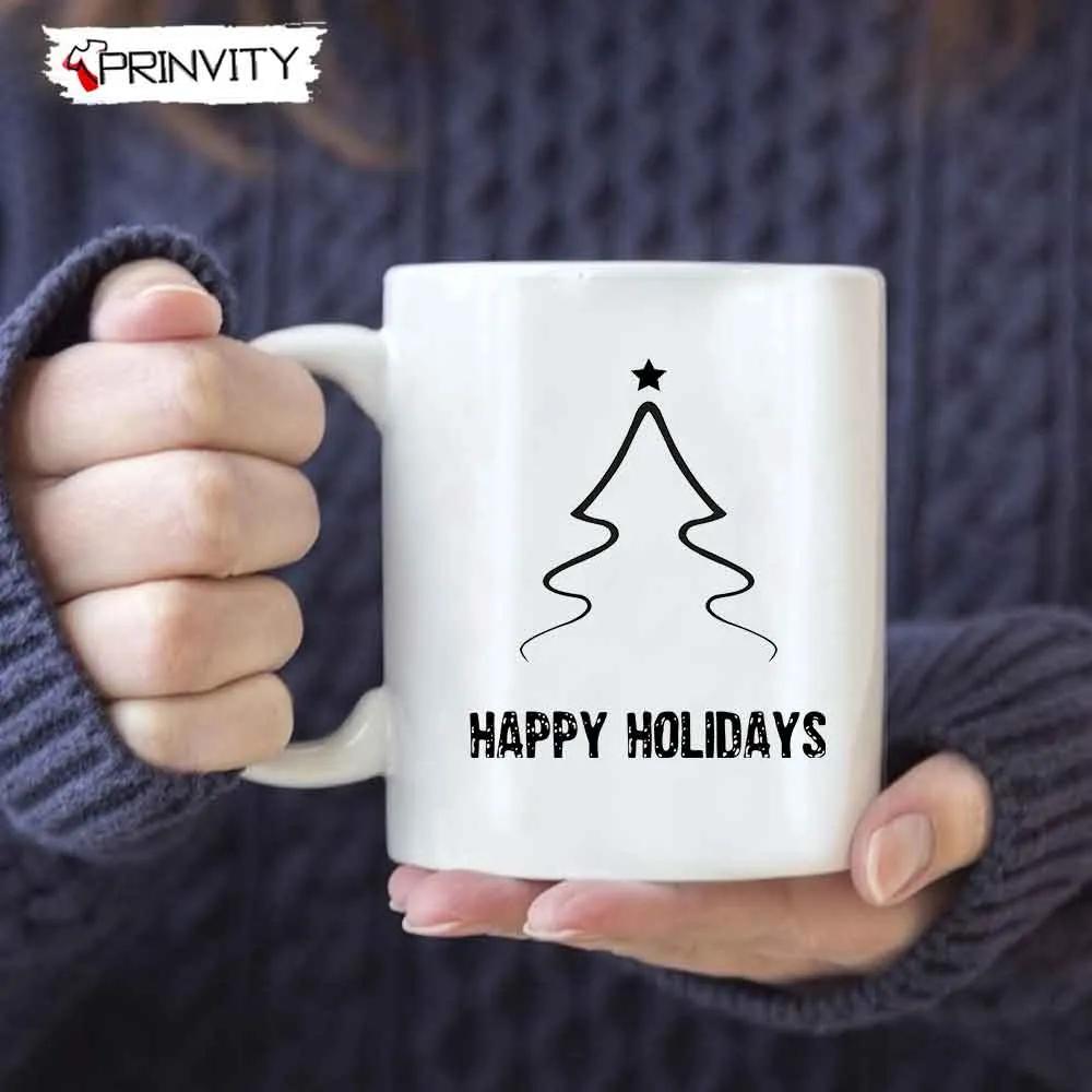 Happy Holidays Merry Christmas Tree Best Christmas Gift For Mug, Size 11Oz & 15Oz, Merry Christmas - Prinvity