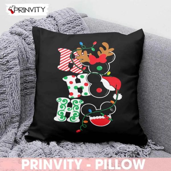 Hohoho Mickey And Minnie Disney Merry Christmas Pillow, Best Christmas Gifts 2022, Happy Holidays, Size 14”x14”, 16”x16”, 18”x18”, 20”x20” – Prinvity