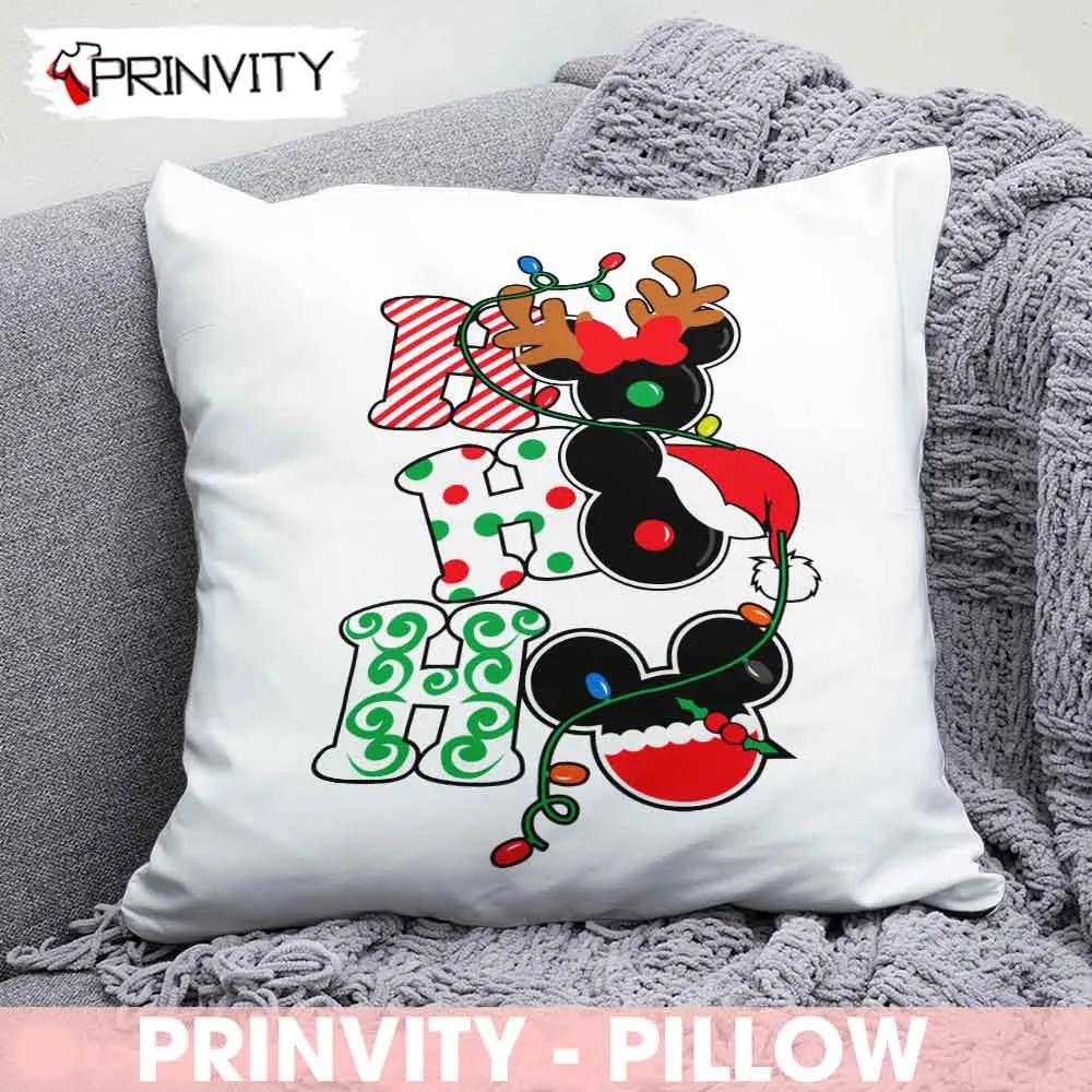 Hohoho Mickey And Minnie Disney Merry Christmas Pillow, Best Christmas Gifts 2022, Happy Holidays, Size 14”x14”, 16”x16”, 18”x18”, 20”x20” - Prinvity