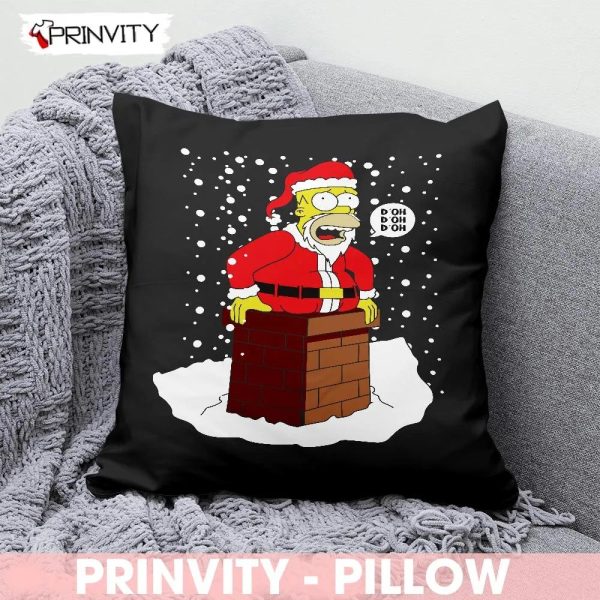 Homer Simpson Best Christmas Gifts For The Simpsons Tv Series Fans Christmas Pillow, Merry Christmas, Happy Holidays, Size 14”x14”, 16”x16”, 18”x18”, 20”x20” – Prinvity