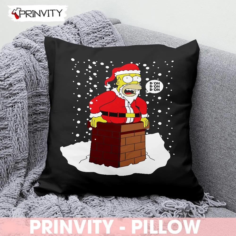 Homer Simpson Best Christmas Gifts For The Simpsons Tv Series Fans Christmas Pillow, Merry Christmas, Happy Holidays, Size 14”x14”, 16”x16”, 18”x18”, 20”x20” - Prinvity