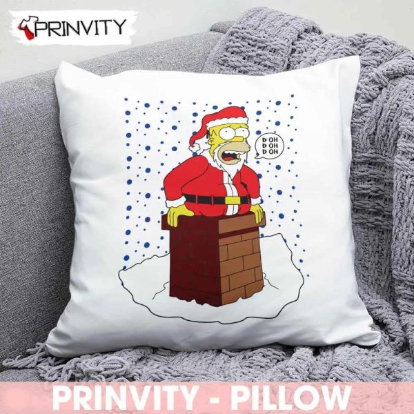 Homer Simpson Best Christmas Gifts For The Simpsons Tv Series Fans Christmas Pillow, Merry Christmas, Happy Holidays, Size 14”x14”, 16”x16”, 18”x18”, 20”x20” – Prinvity