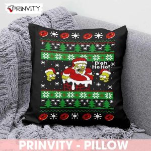 Homer Simpson Chimney Funny Pillow, Best Christmas Gifts 2022, Happy Holidays, Size 14”x14”, 16”x16”, 18”x18”, 20”x20” - Prinvity