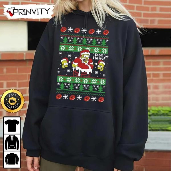 Homer Simpson Chimney Funny Ugly Sweatshirt, Best Christmas Gifts 2022, Happy Holidays, Unisex Hoodie, T-Shirt, Long Sleeve – Prinvity