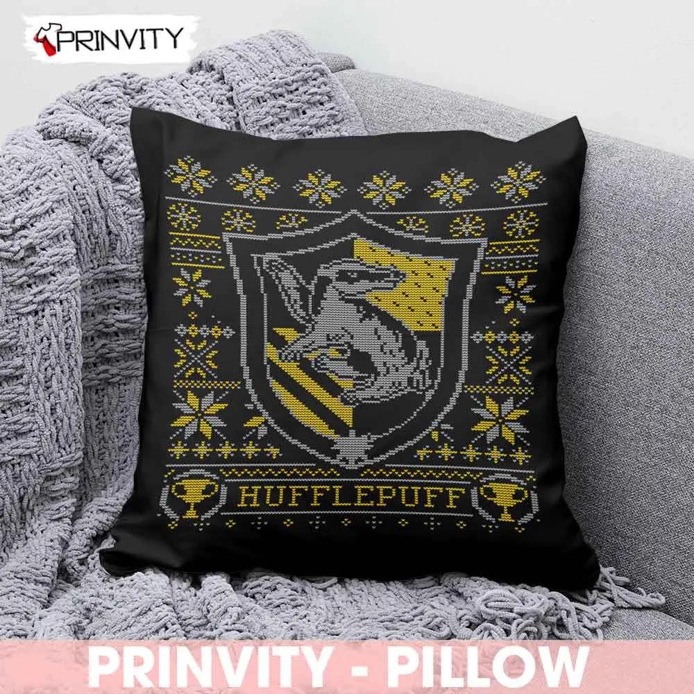 Hufflepuff Harry Potter Pillow, Best Christmas Gifts 2022, Happy Holidays, Size 14”x14”, 16”x16”, 18”x18”, 20”x20” - Prinvity