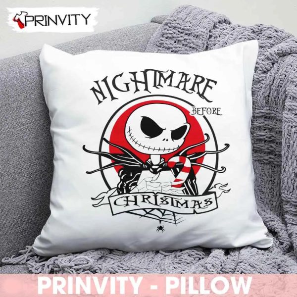 Jack Skellington Nightmare Before Christmas Pillow, Best Christmas Gifts For 2022, Merry Christmas, Happy Holidays, Size 14”x14”, 16”x16”, 18”x18”, 20”x20”  – Prinvity