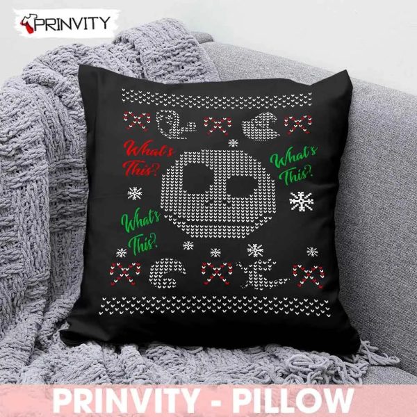 Jack Skellington Nightmare What’s This Pillow, Best Gifts For Jack Fans, Size 14”x14”, 16”x16”, 18”x18”, 20”x20′ – Prinvity