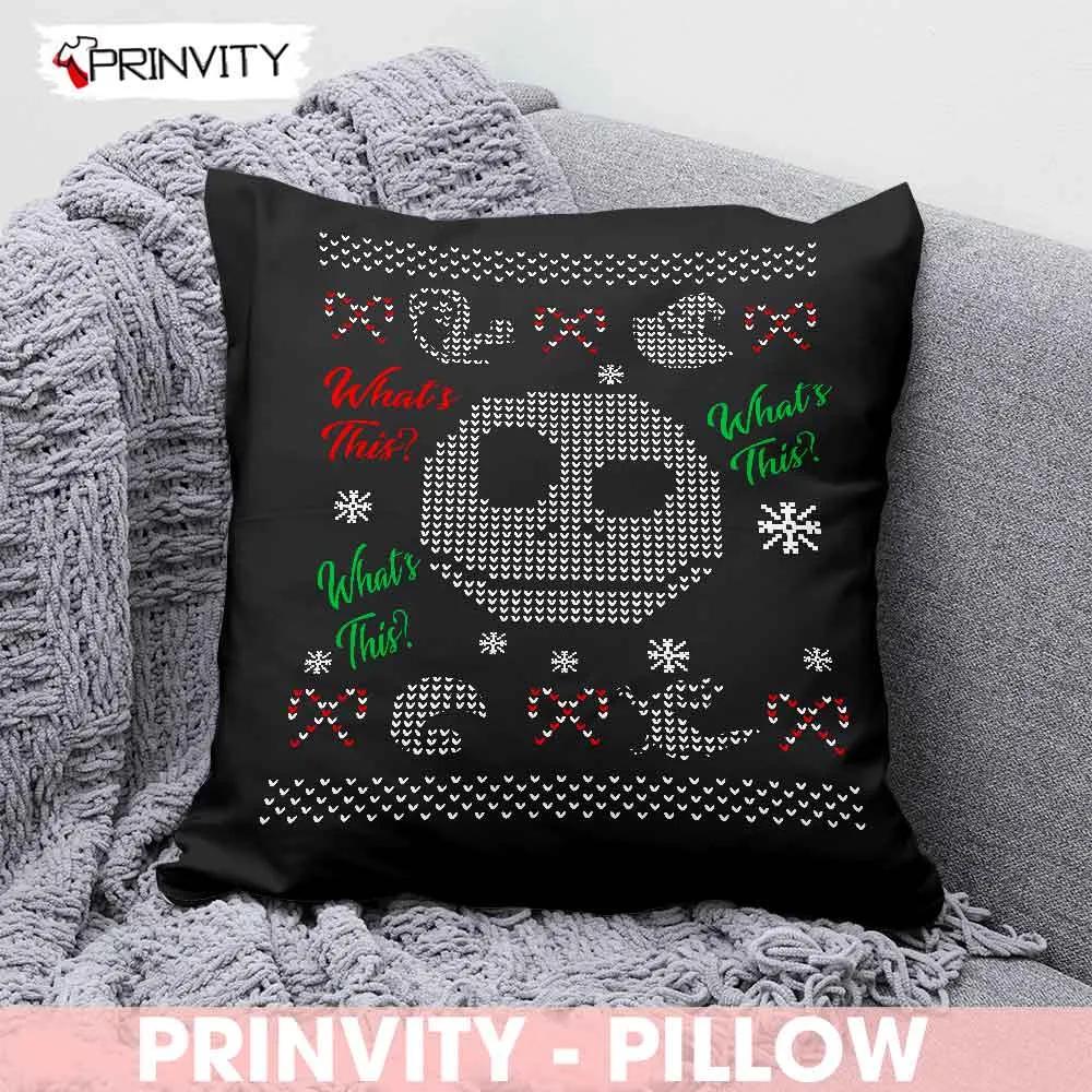 Jack Skellington Nightmare What's This Pillow, Best Gifts For Jack Fans, Size 14''x14'', 16''x16'', 18''x18'', 20''x20' - Prinvity