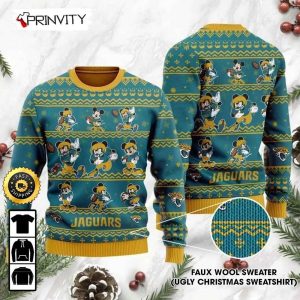 Jacksonville Jaguars Mickey Mouse Disney Ugly Christmas Sweater, Faux Wool Sweater, National Football League, Gifts For Fans Football NFL, Football 3D Ugly Sweater - Prinvity