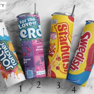 Jolly Rancher Nerds Swedish Fish Starburst Candy 20oz Skinny Tumbler, Best Christmas Gifts For 2022- Prinvity