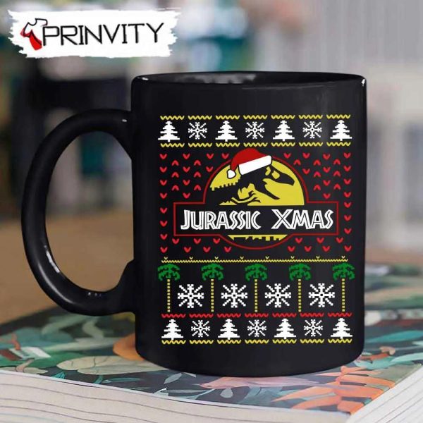 Jurassic Xmas Best Christmas Gift For Mug, Size 11Oz & 15Oz, Merry Christmas, Happy Holidays – Prinvity