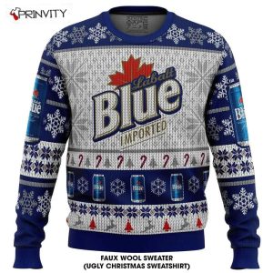 Labatt Blue Beer Ugly Christmas Sweater, Faux Wool Sweater, Gifts For Beer Lovers, International Beer Day, Best Christmas Gifts For 2022 - Prinvity