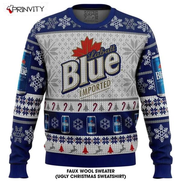 Labatt Blue Beer Ugly Christmas Sweater, Faux Wool Sweater, Gifts For Beer Lovers, International Beer Day, Best Christmas Gifts For 2022 – Prinvity