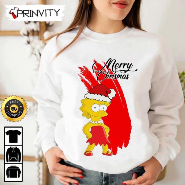 Lisa Simpson Merry Christmas Sweatshirt, Best Christmas Gifts 2022, Happy Holidays, Unisex Hoodie, T-Shirt, Long Sleeve – Prinvity
