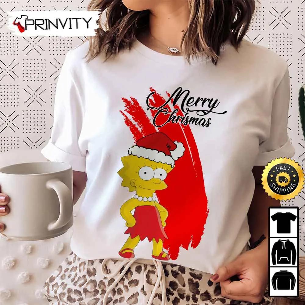 Lisa Simpson Merry Christmas Sweatshirt, Best Christmas Gifts 2022, Happy Holidays, Unisex Hoodie, T-Shirt, Long Sleeve - Prinvity