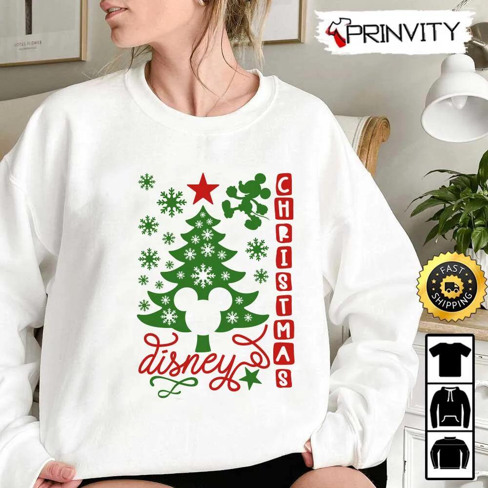 Mickey Mouse Christmas Walt Disney Tree Sweatshirt, Best Christmas Gifts For Disney Lovers, Merry Disney Christmas, Unisex Hoodie, T-Shirt, Long Sleeve - Prinvity