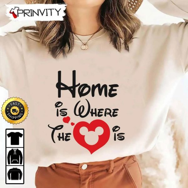 Mickey Mouse Christmas Home Is Where The Heart Is Sweatshirt, Best Christmas Gifts For Disney Lovers, Merry Disney Christmas, Unisex Hoodie, T-Shirt, Long Sleeve – Prinvity
