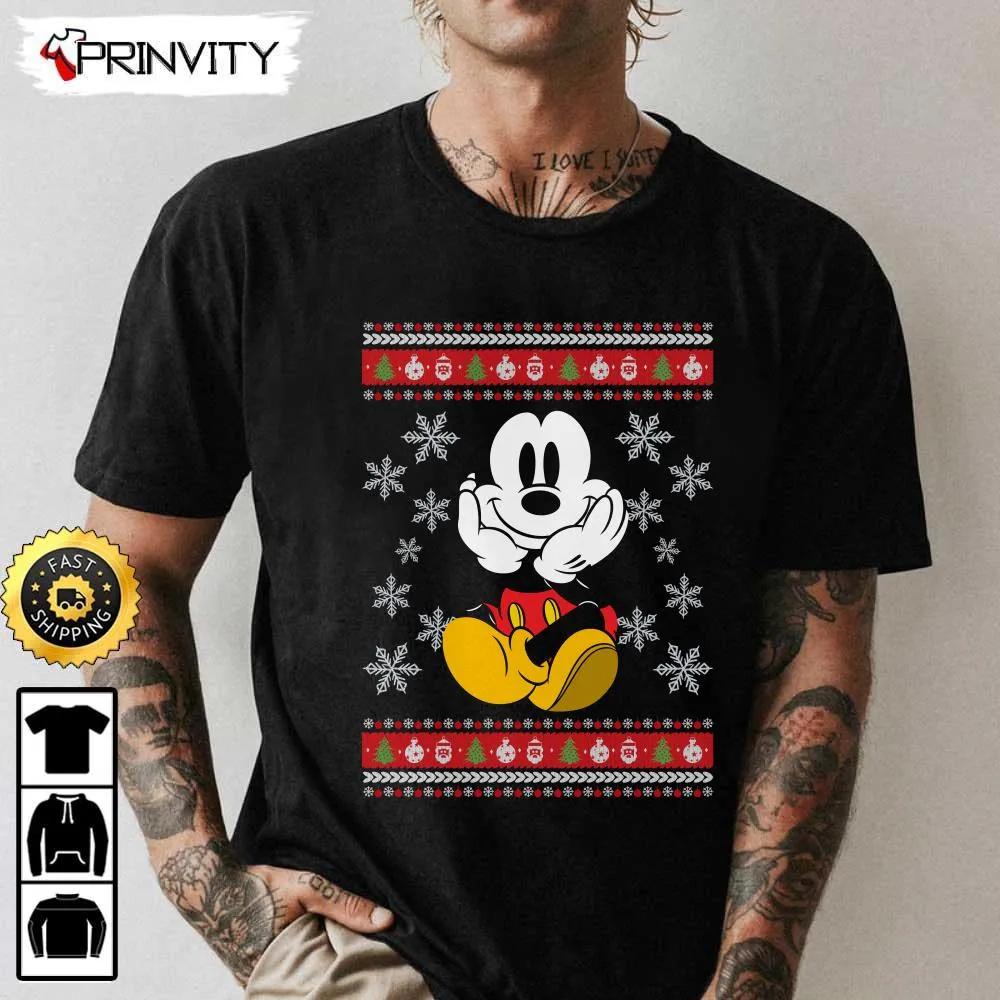 Mickey Mouse Christmas Walt Disney Ugly Sweatshirt, Best Christmas Gifts For Disney Lovers, Merry Disney Christmas, Unisex Hoodie, T-Shirt, Long Sleeve - Prinvity