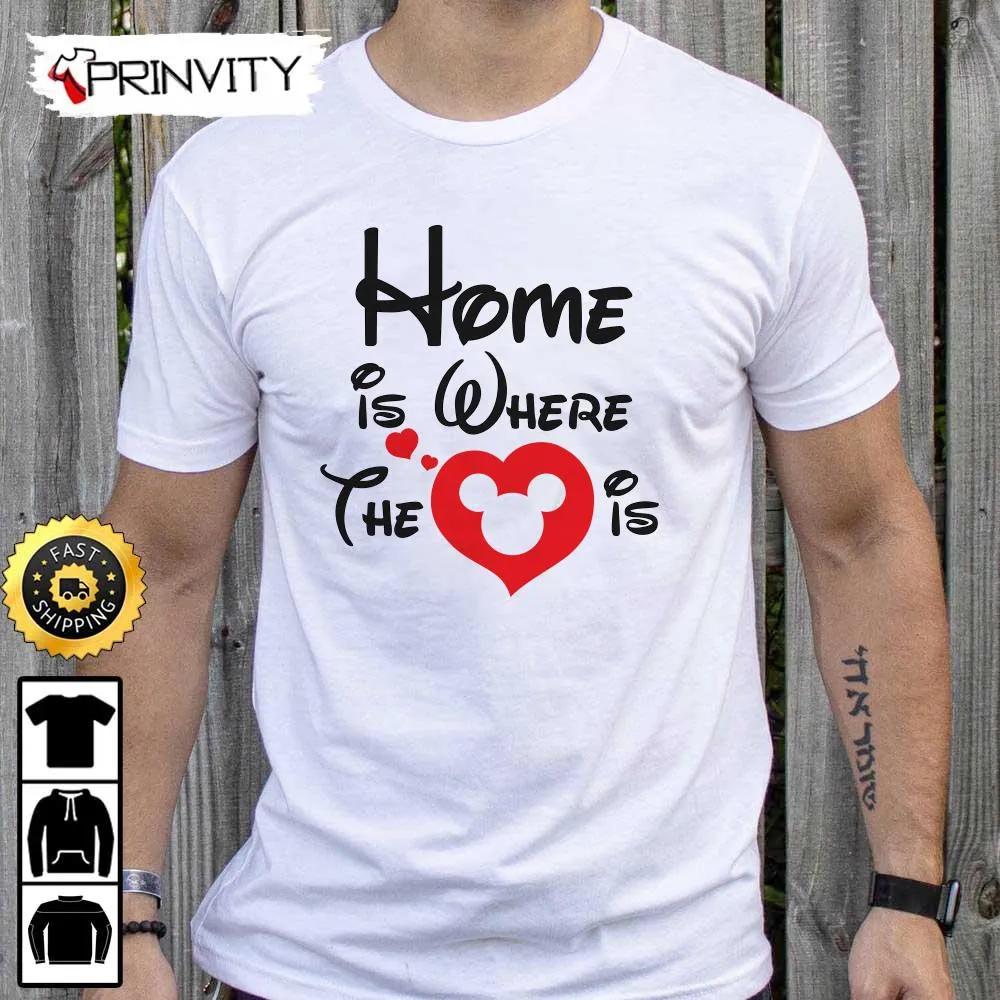 Mickey Mouse Christmas Home Is Where The Heart Is Sweatshirt, Best Christmas Gifts For Disney Lovers, Merry Disney Christmas, Unisex Hoodie, T-Shirt, Long Sleeve - Prinvity