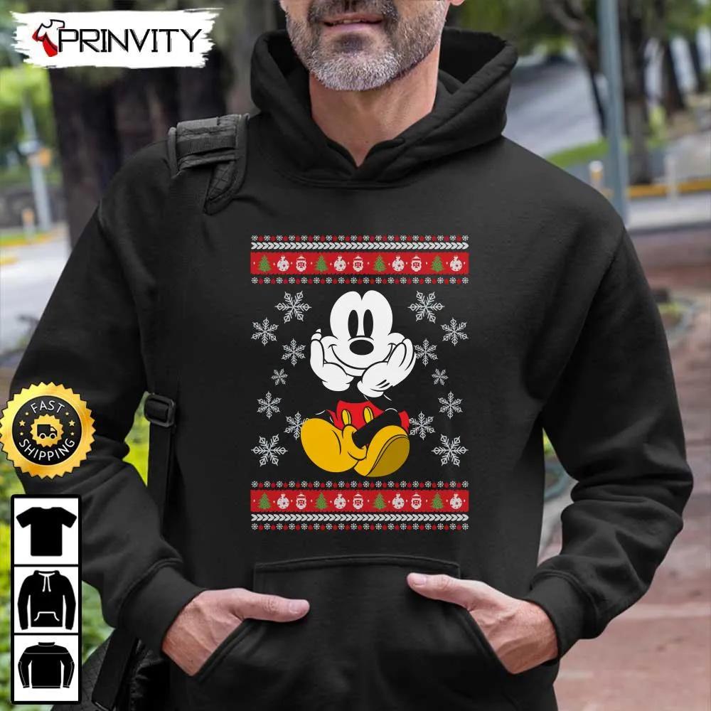 Mickey Mouse Christmas Walt Disney Ugly Sweatshirt, Best Christmas Gifts For Disney Lovers, Merry Disney Christmas, Unisex Hoodie, T-Shirt, Long Sleeve - Prinvity