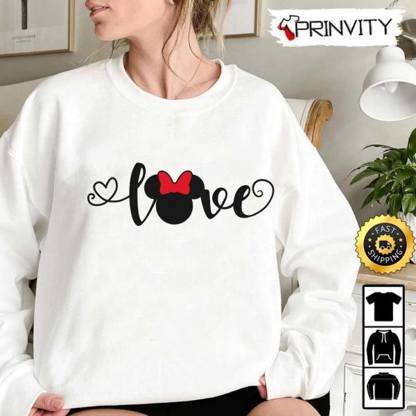 Minnie Mouse Christmas Disney Love Sweatshirt, Walt Disney, Best Christmas Gifts For Disney Lovers, Merry Disney Christmas, Unisex Hoodie, T-Shirt, Long Sleeve – Prinvity