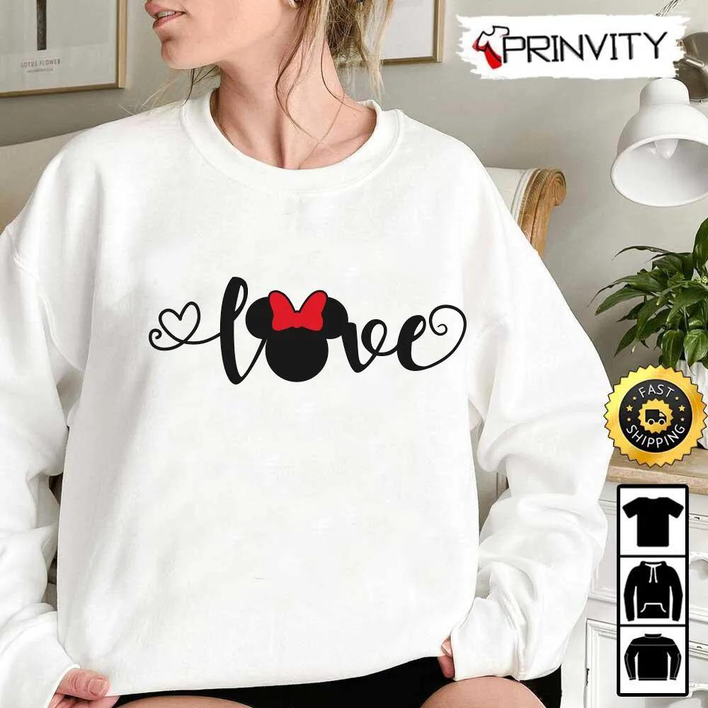Minnie Mouse Christmas Disney Love Sweatshirt, Walt Disney, Best Christmas Gifts For Disney Lovers, Merry Disney Christmas, Unisex Hoodie, T-Shirt, Long Sleeve - Prinvity