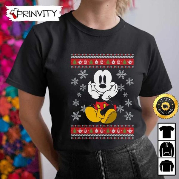 Mickey Mouse Christmas Walt Disney Ugly Sweatshirt, Best Christmas Gifts For Disney Lovers, Merry Disney Christmas, Unisex Hoodie, T-Shirt, Long Sleeve – Prinvity