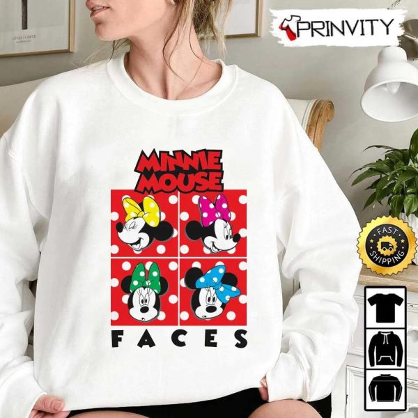 Minnie Mouse Christmas Walt Disney Faces Sweatshirt, Best Christmas Gifts For Disney Lovers, Merry Disney Christmas, Unisex Hoodie, T-Shirt, Long Sleeve – Prinvity