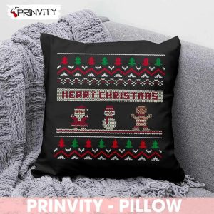 Merry Christmas Santa Snowman Pillow, Best Christmas Gifts For 2022, Happy Holidays, Size 14''x14'', 16''x16'', 18''x18'', 20''x20' - Prinvity