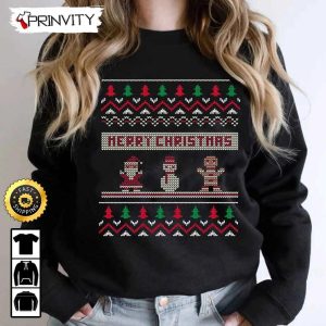 Merry Christmas Santa Snowman Ugly Sweatshirt Best Christmas Gifts For 2022 Happy Holidays Unisex Hoodie T Shirt Long Sleeve Prinvity HDCom0100 3