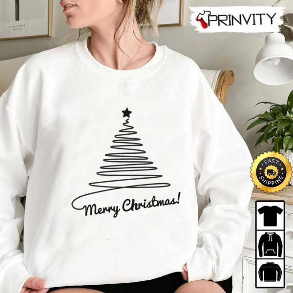 Merry Christmas Tree Best Christmas Gifts For Sweatshirt, Merry Christmas, Happy Holidays, Unisex Hoodie, T-Shirt, Long Sleeve – Prinvity