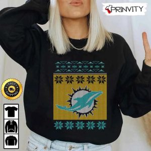 Miami Dolphins NFL Ugly Christmas T Shirt National Football League Best Christmas Gifts For Fans Unisex Hoodie Sweatshirt Long Sleeve Prinvity 3