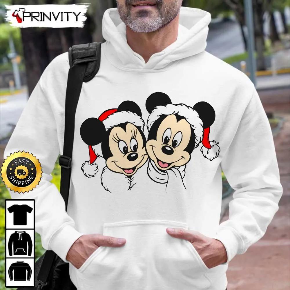 Mickey And Minnie Mouse Christmas Sweatshirt, Walt Disney, Best Christmas Gifts For Disney Lovers, Merry Disney Christmas, Unisex Hoodie, T-Shirt, Long Sleeve - Prinvity