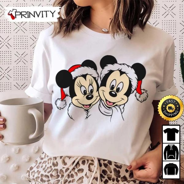 Mickey And Minnie Mouse Christmas Sweatshirt, Walt Disney, Best Christmas Gifts For Disney Lovers, Merry Disney Christmas, Unisex Hoodie, T-Shirt, Long Sleeve – Prinvity