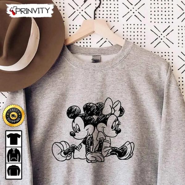 Mickey And Minnie Mouse Disney Christmas Sweatshirt, Best Christmas Gifts For Disney Lovers, Merry Disney Christmas, Unisex Hoodie, T-Shirt – Prinvity