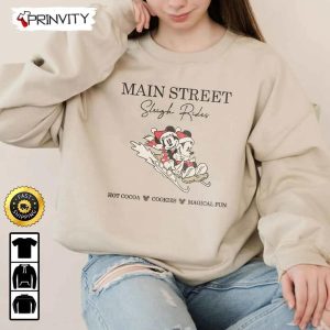 Mickey And Minnie Mouse Main Street Sleigh Rides Disney Christmas Sweatshirt Best Christmas Gifts For Disney Lovers Merry Disney Christmas Unisex Hoodie T Shirt Prinvity 3