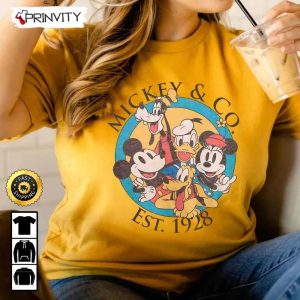 Mickey & Co 1928 Friends Disney Christmas Sweatshirt, Best Christmas Gifts For Disney Lovers, Mickey Mouse Christmas, Unisex Hoodie, T-Shirt - Prinvity