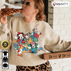 Mickey Friends Disney Family Christmas Sweatshirt Best Christmas Gifts For Disney Lovers Merry Disney Christmas Unisex Hoodie T Shirt Long Sleeve Prinvity 3