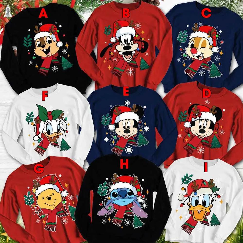 Mickey Mouse Christmas And Friends Disney Family Sweatshirt, Best Christmas Gifts For Disney Lovers, Merry Disney Christmas, Unisex Hoodie, T-Shirt, Long Sleeve - Prinvity