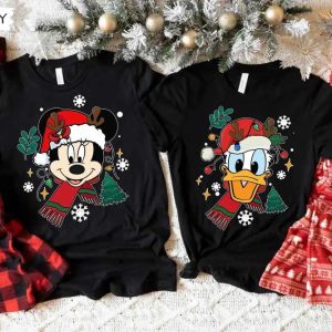 Mickey Mouse Christmas And Friends Disney Family Sweatshirt Best Christmas Gifts For Disney Lovers Merry Disney Christmas Unisex Hoodie T Shirt Long Sleeve Prinvity 3