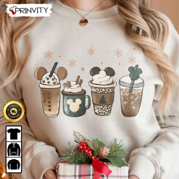 Mickey Mouse Christmas Coffee Disney Sweatshirt, Best Christmas Gifts For Disney Lovers, Merry Disney Christmas, Unisex Hoodie, T-Shirt, Long Sleeve – Prinvity