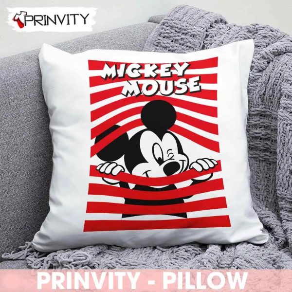 Mickey Mouse Christmas Family Pillow, Walt Disney, Best Christmas Gifts For Disney Lovers, Merry Disney Christmas, Size 14”x14”, 16”x16”, 18”x18”,20”x20” – Prinvity