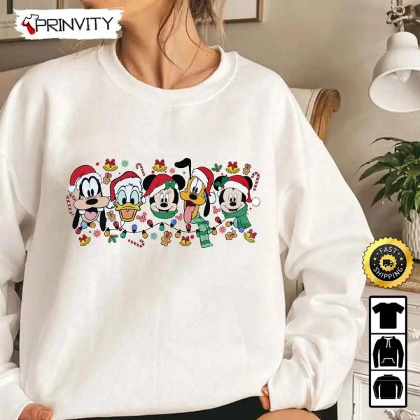 Mickey Mouse Christmas Lights & Friends Disney Family Sweatshirt, Best Christmas Gifts For Disney Lovers, Merry Disney Christmas, Unisex Hoodie, T-Shirt – Prinvity