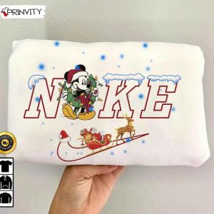 Mickey Mouse Christmas Nike Sweatshirt, Walt Disney, Best Christmas Gifts For Disney Lovers, Merry Disney Christmas, Unisex Hoodie, T-Shirt, Long Sleeve – Prinvity