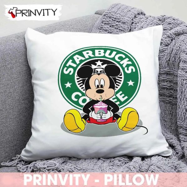 Mickey Mouse Disney Starbucks Coffee Best Christmas Gifts For Pillow, Walt Disney, Merry Christmas, Happy Holidays, Size 14”x14”, 16”x16”, 18”x18”, 20”x20” – Prinvity