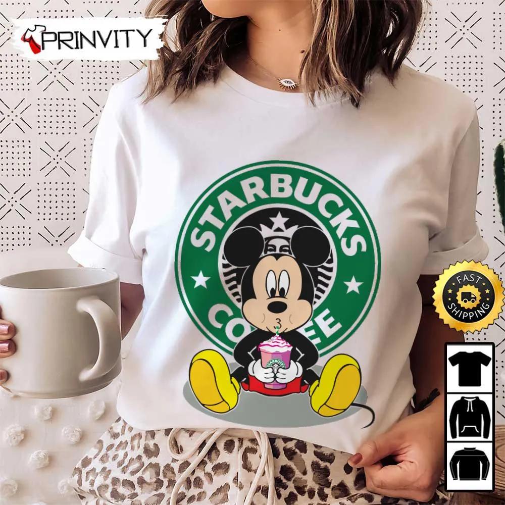 Mickey Mouse Disney Starbucks Coffee Sweatshirt, Walt Disney, Best Christmas Gift For 2022, Merry Christmas, Happy Holidays, Unisex Hoodie, T-Shirt, Long Sleeve - Prinvity