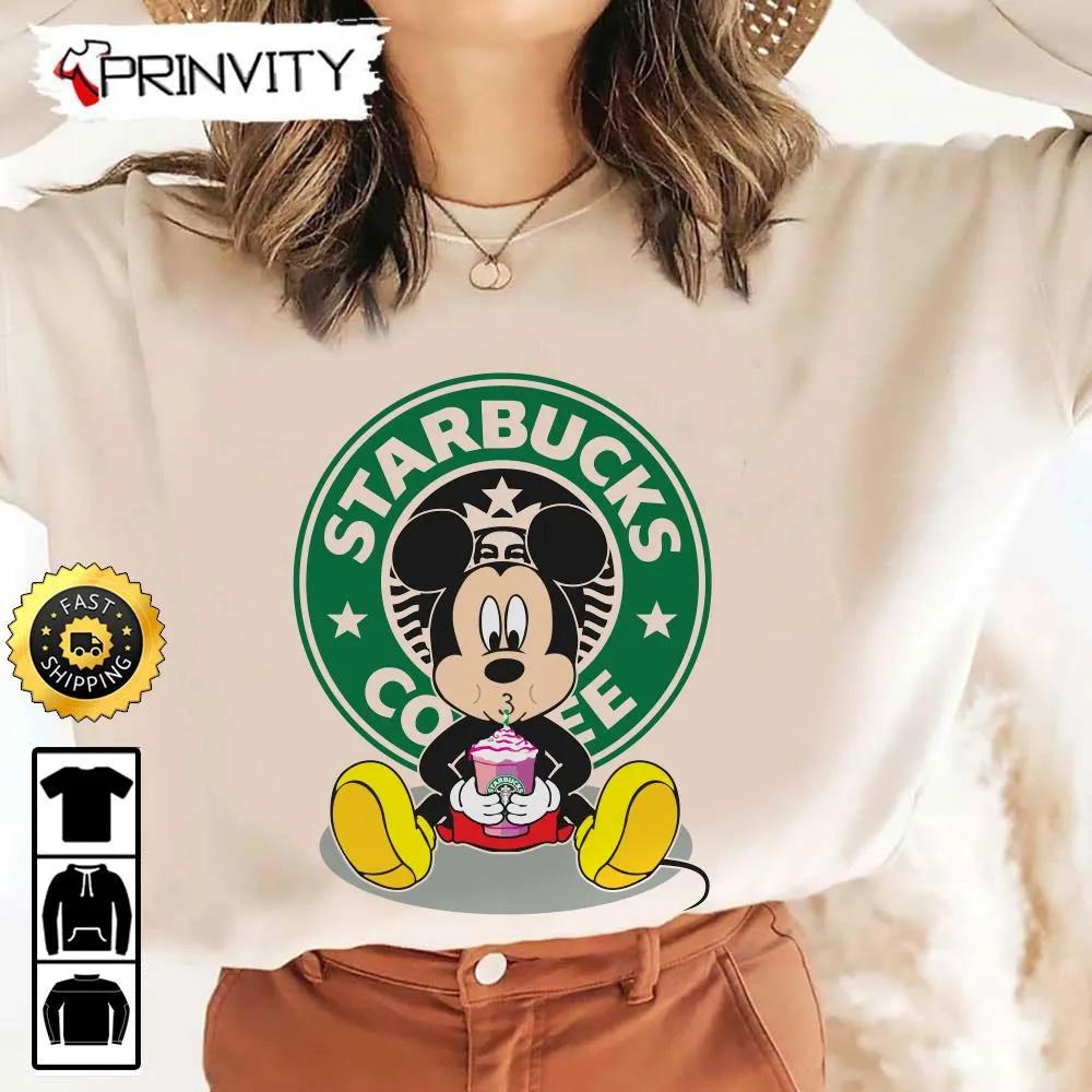 Mickey Mouse Disney Starbucks Coffee Sweatshirt, Walt Disney, Best Christmas Gift For 2022, Merry Christmas, Happy Holidays, Unisex Hoodie, T-Shirt, Long Sleeve - Prinvity